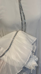 Farasha Pleated Sleeve 3 Pcs Set- White