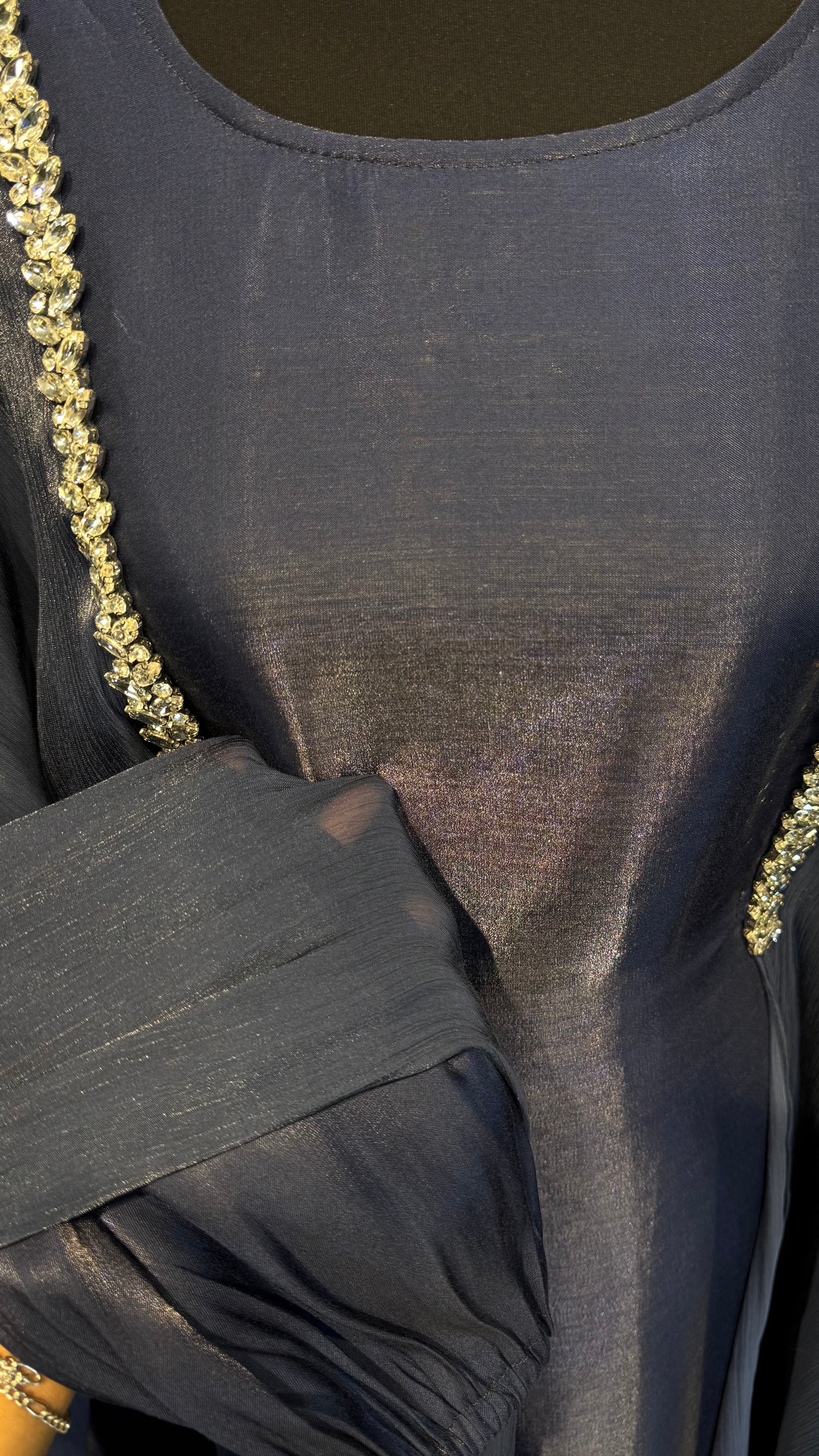 Slip Organza Farasha with Hijab – 2 Piece Navy Blue