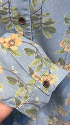 Denim 2-Piece Set –  Skirt & Floral Blouse