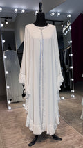 Farasha Pleated Sleeve 3 Pcs Set- White