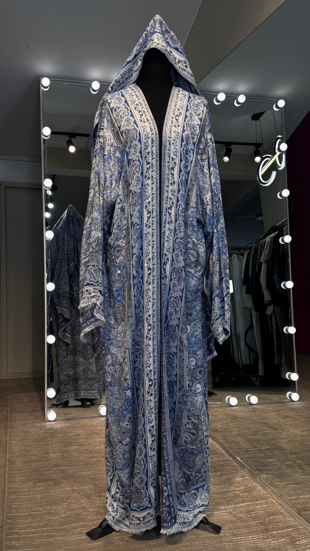 Pashmina Robe with Hijab – 2 Piece- Blue