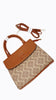 CanarLisa Camel Brown with Beige Handbag with shoulder strap