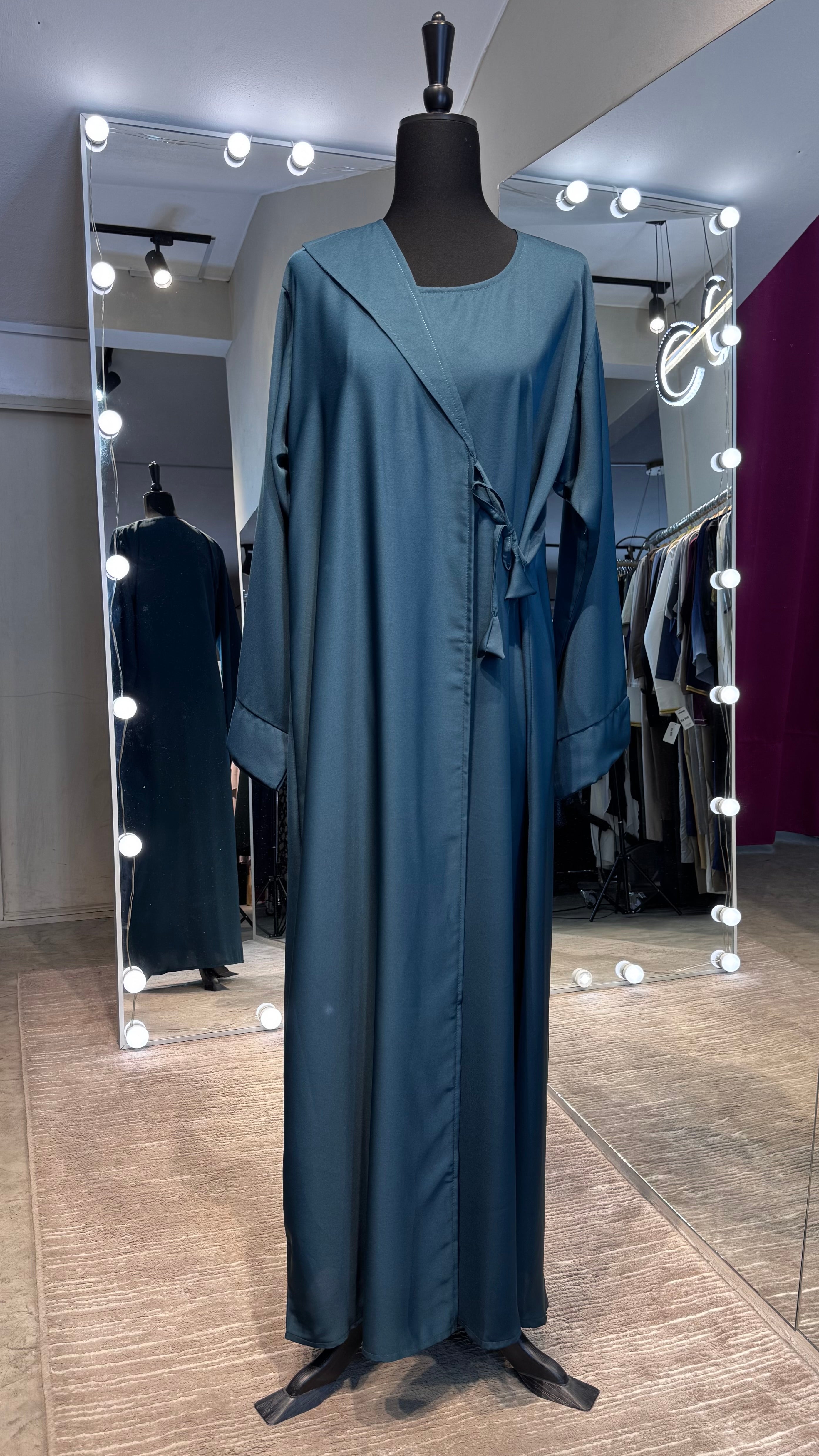 Wrap Envelope Abaya Robe-Teal
