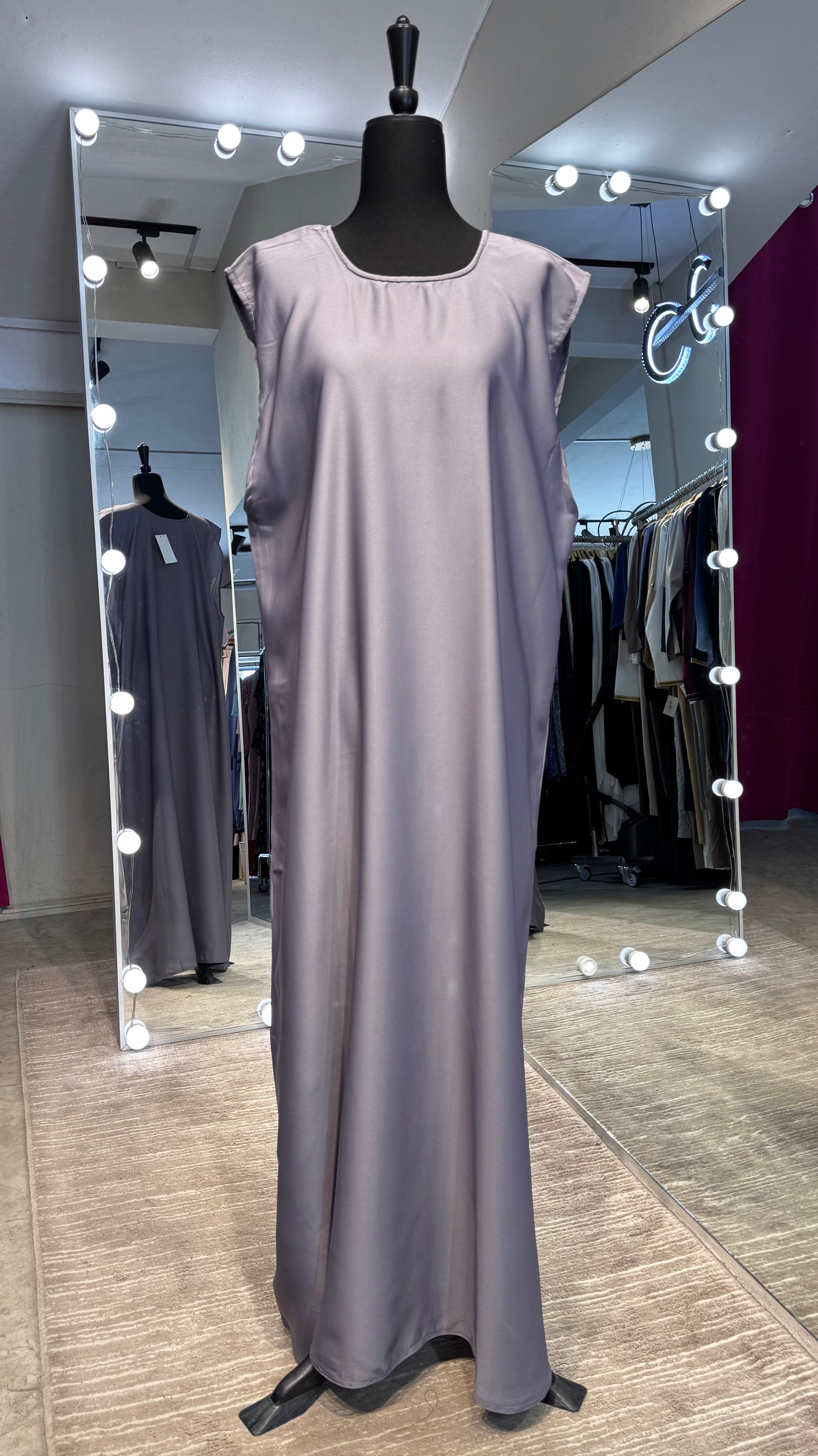 Nida Sleeveless Inner Dress- Purple Gray