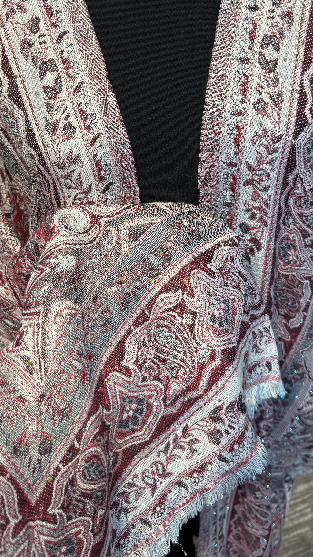 Pashmina Robe with Hijab – 2 Piece- Maroon