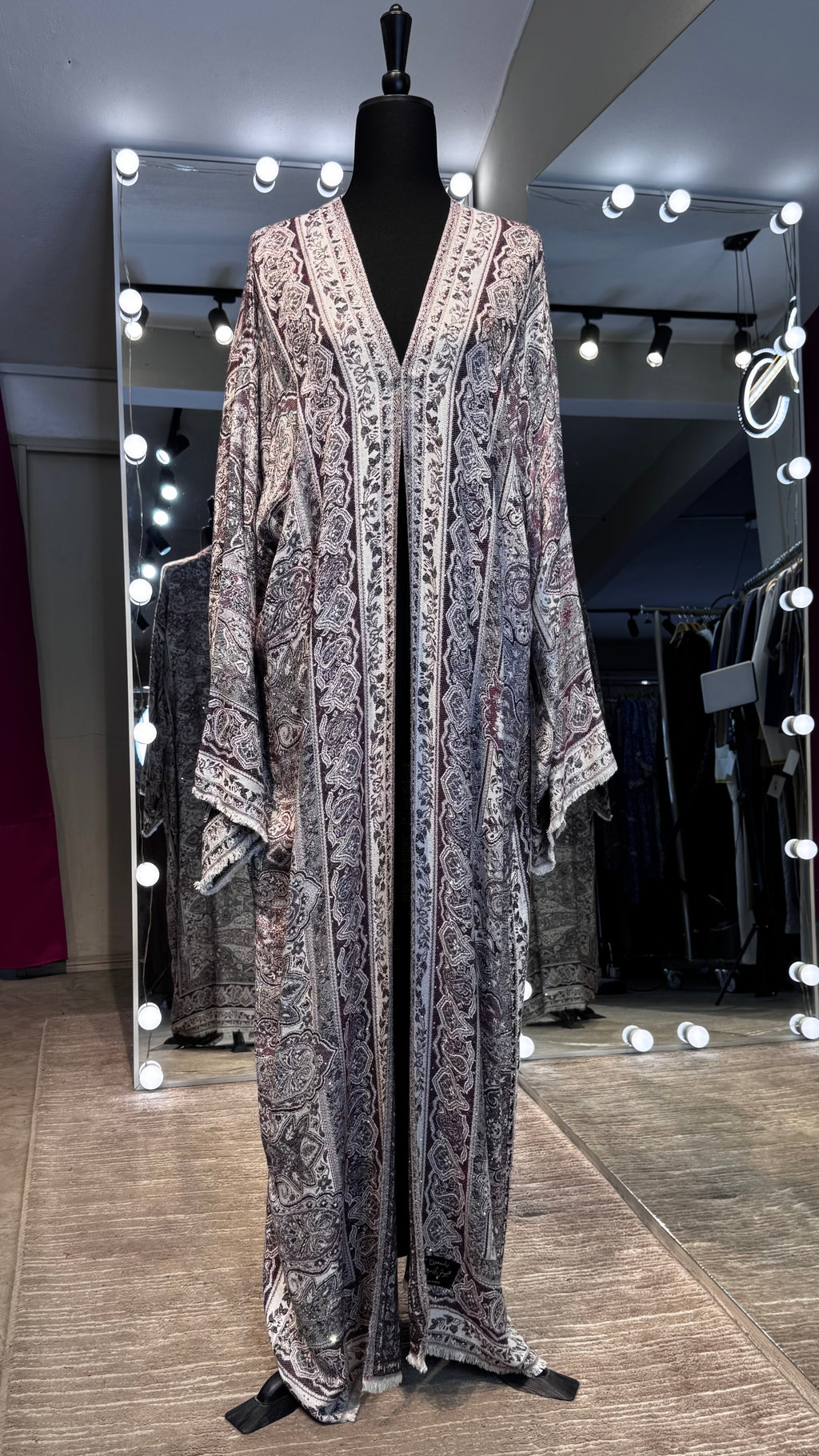 Pashmina Robe with Hijab – 2 Piece- Wine