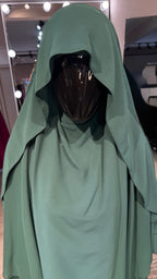 Long chiffon khimar Set- Dark Green