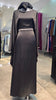 Black Farasha Zoom Abaya with stone embellishment lining.