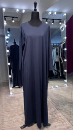Plain Cotton Dress – Navy Blue
