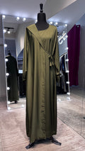 Wrap Envelope Abaya Robe- Olive green