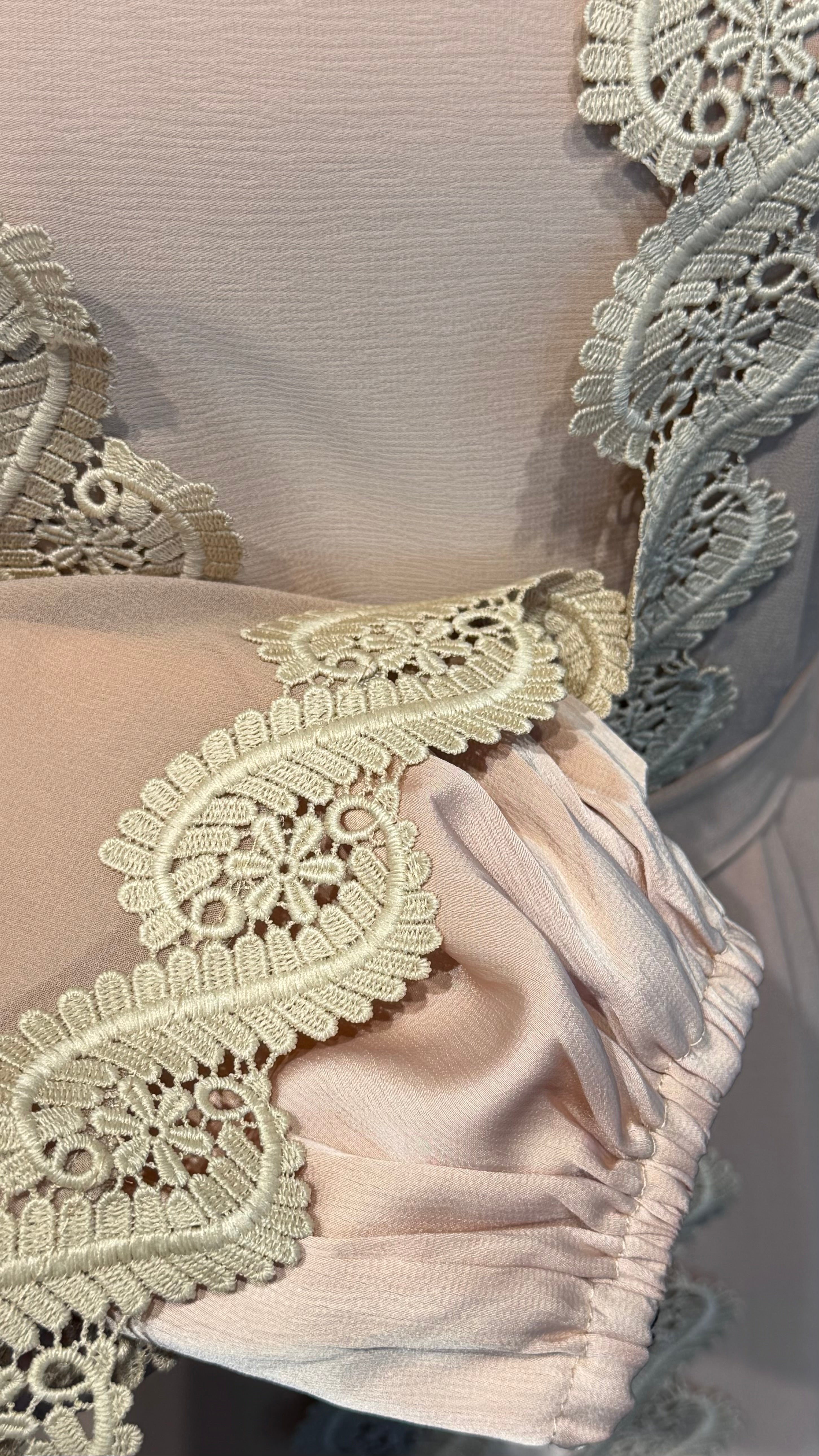 4 Piece Abaya lace Set- Beige