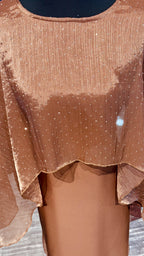 Cape Style Abaya Set with Hijab – Nida & Organza -Brown
