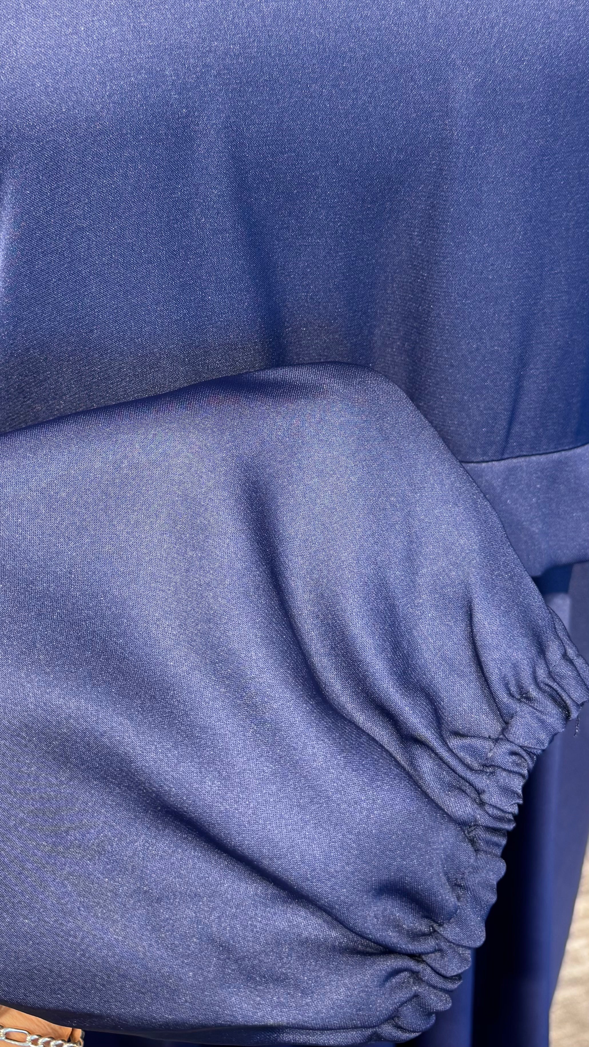 Zipper Umbrella Abaya- Navy Blue