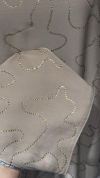 Full front stone Farasha 2pcs set-Taupe Brown