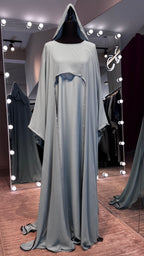 Farasha Wrap Abaya Set with Hijab -Mint Green