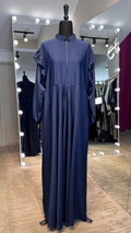 Turtle neck Umbrella Abaya- Navy Blue