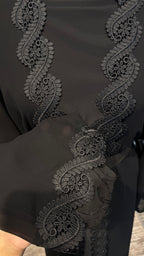 4 Piece Abaya lace Set- Black