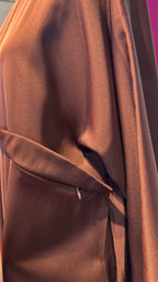 Zipper Umbrella Abaya- Reddish Brown