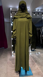 CY Crushed khimar Set-Olive Green
