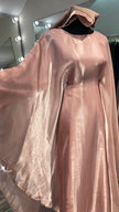 Trendy Peach Pink Organza Butterfly / Farasha Abaya