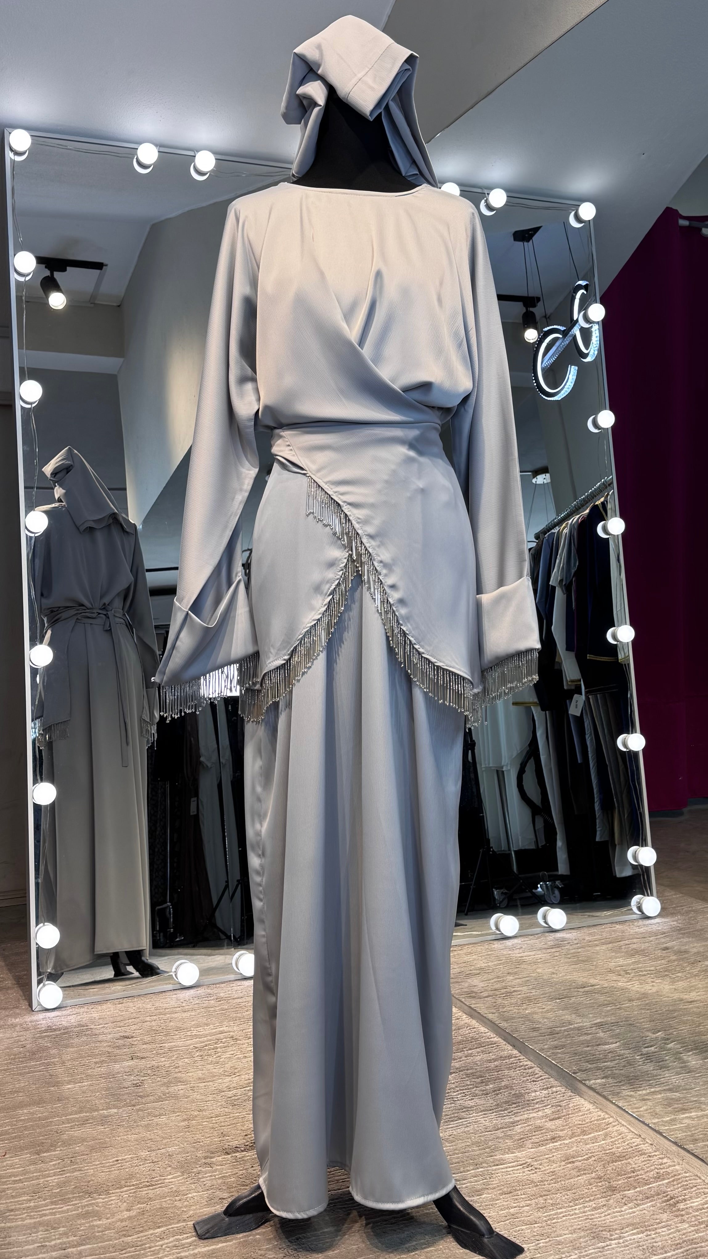 Wrap Abaya Set with Hijab – 3 Piece Modest Outfit for Women | Silky Zoom Fabric