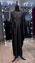 One Side Farasha Abaya Set with Hijab - Black