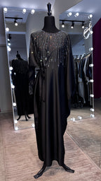 One Side Farasha Abaya Set with Hijab - Black
