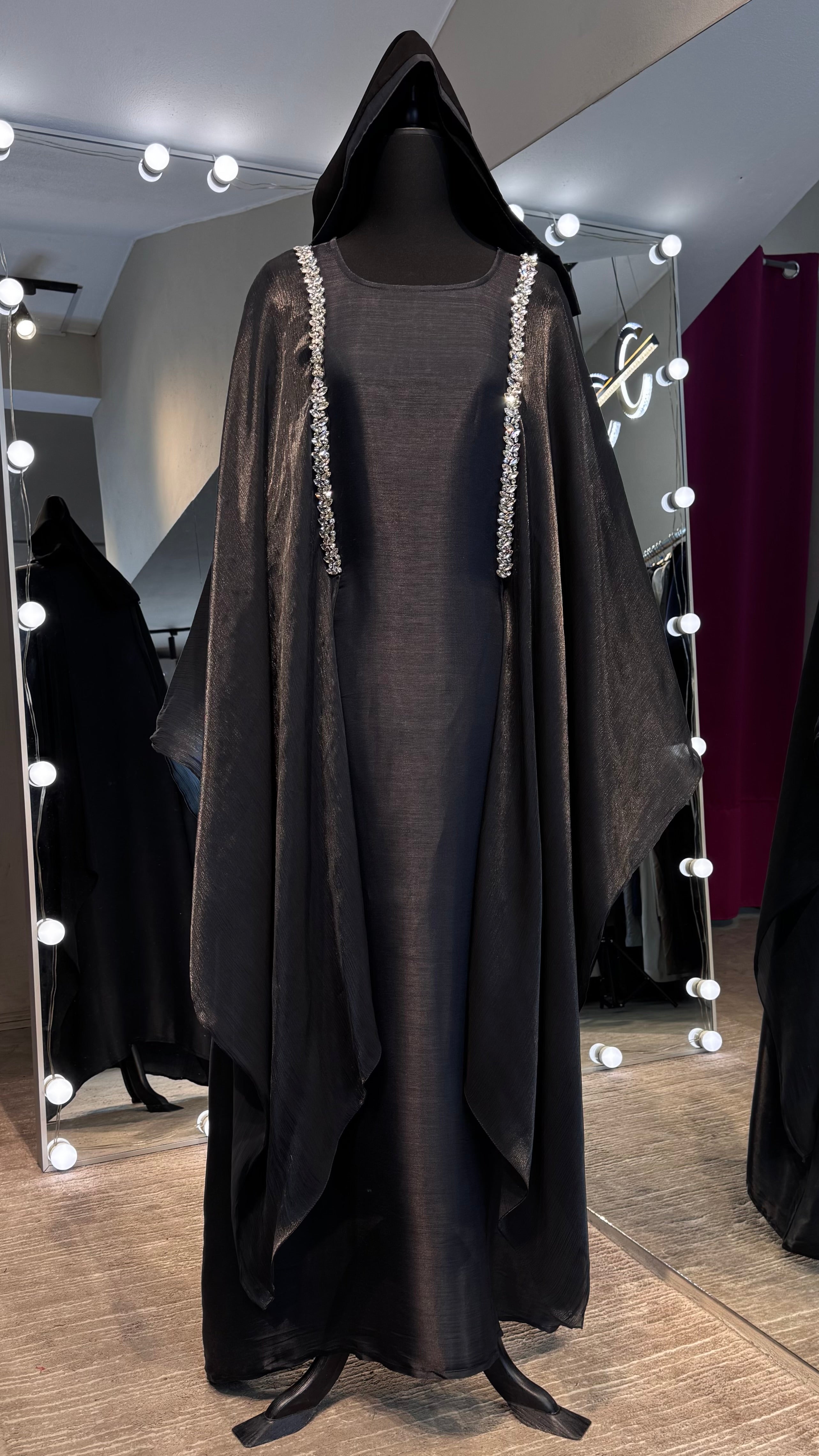 Slip Organza Farasha with Hijab – 2 Piece - Black