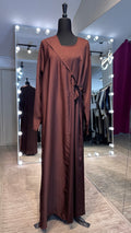Wrap Envelope Abaya Robe- Reddish Brown