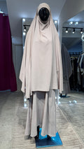 CY Crushed khimar Set-Cream