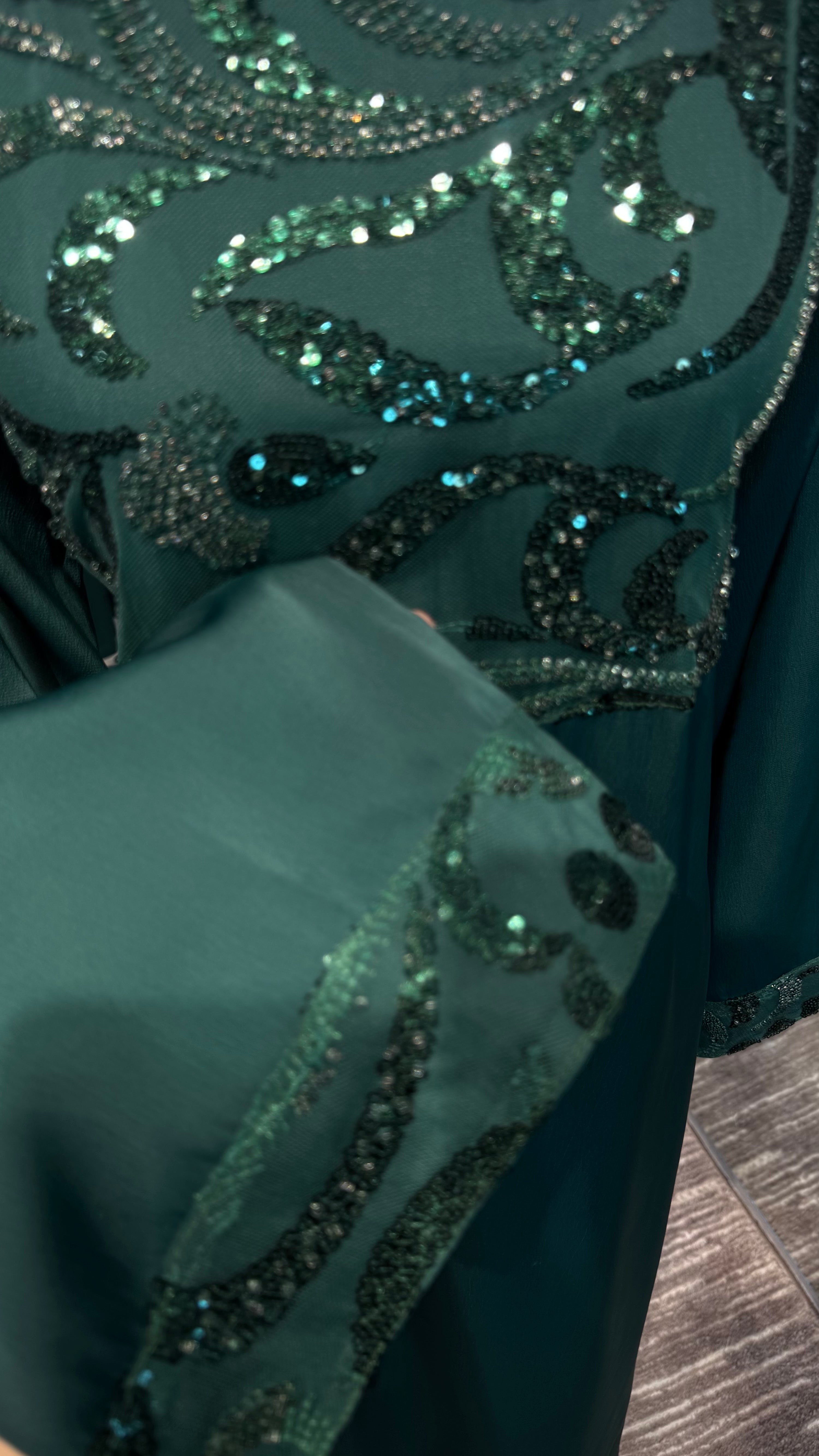 2 in 1 Abaya Set with Hijab – Green