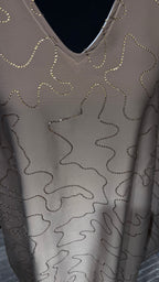 Full front stone Farasha 2pcs set-Taupe Brown