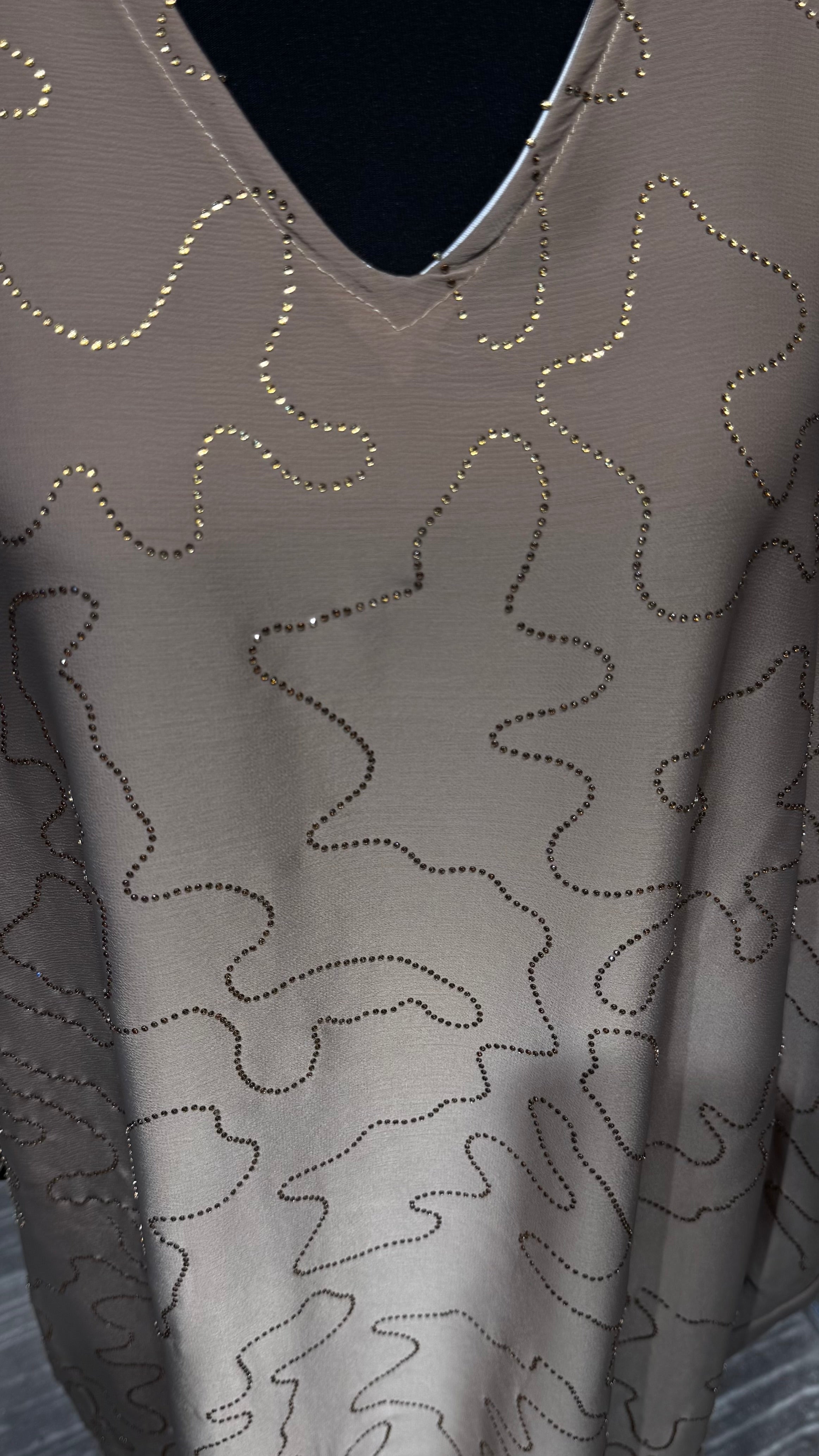Full front stone Farasha 2pcs set-Taupe Brown
