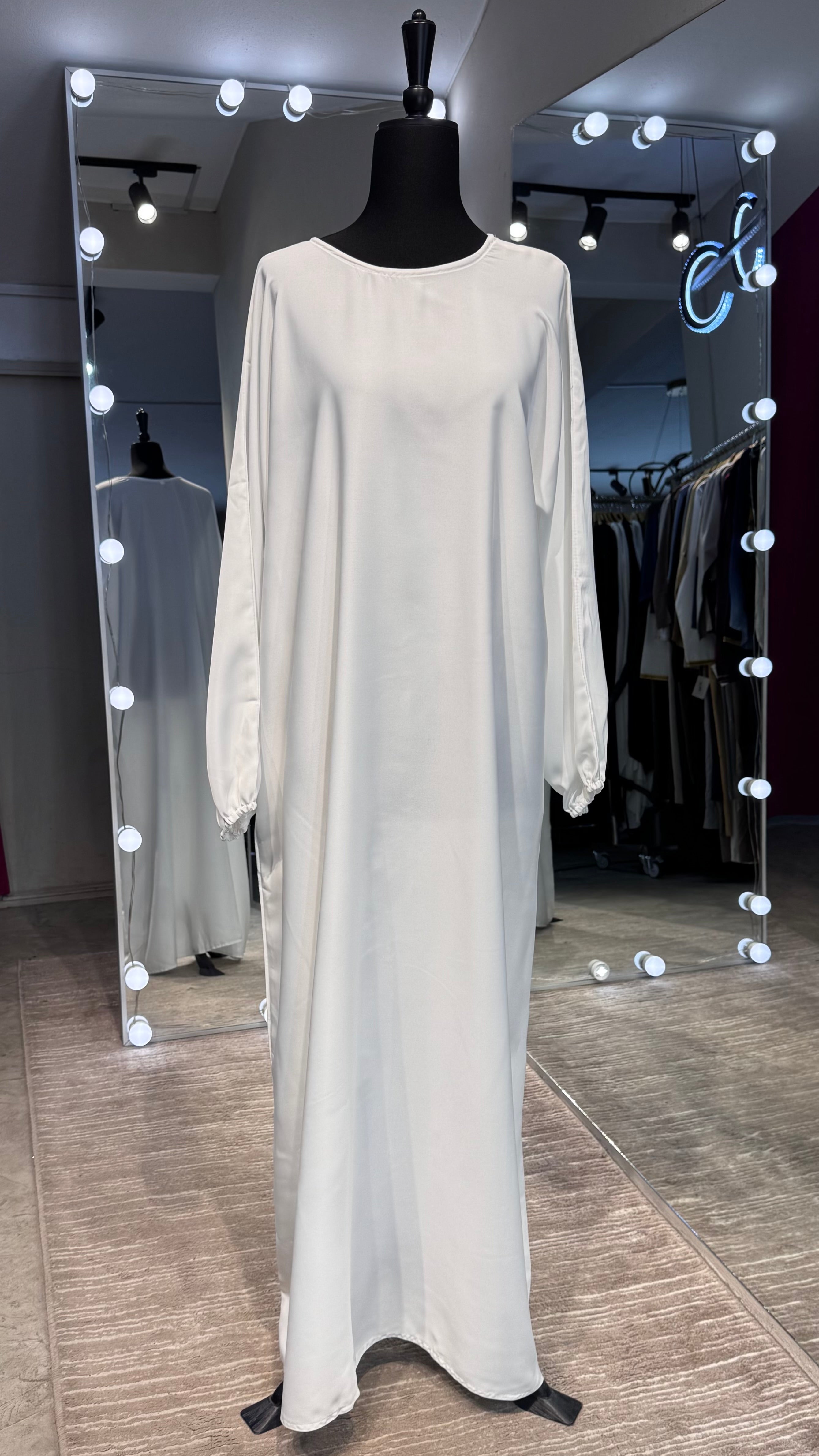 Nida long Sleeve Inner Dress- White
