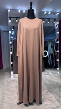 Plain Cotton Dress – Nude Brown