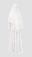 Premium Quality White Silky Zoom and Indonesian Chiffon Khimar set