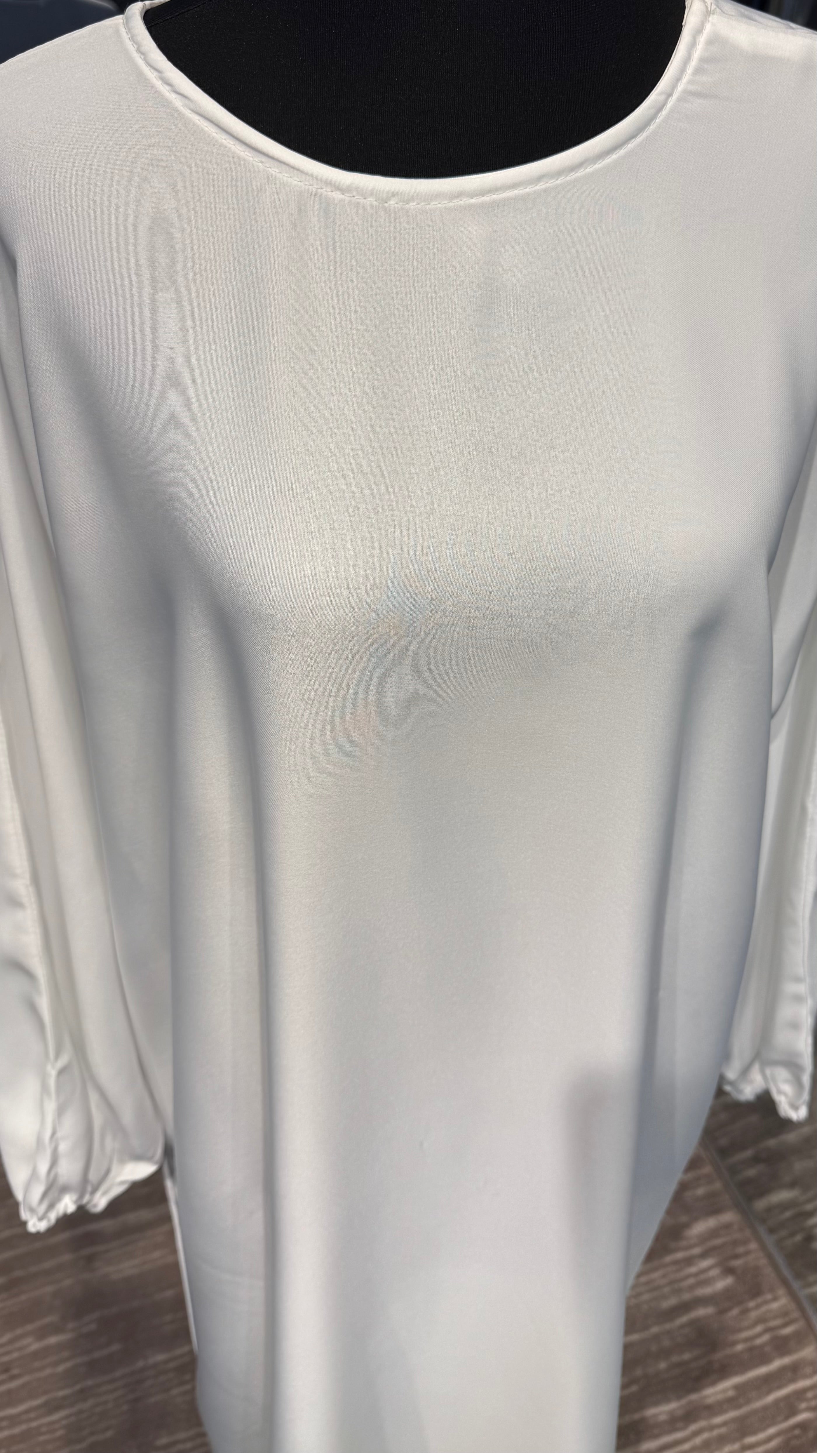 Nida long Sleeve Inner Dress- White