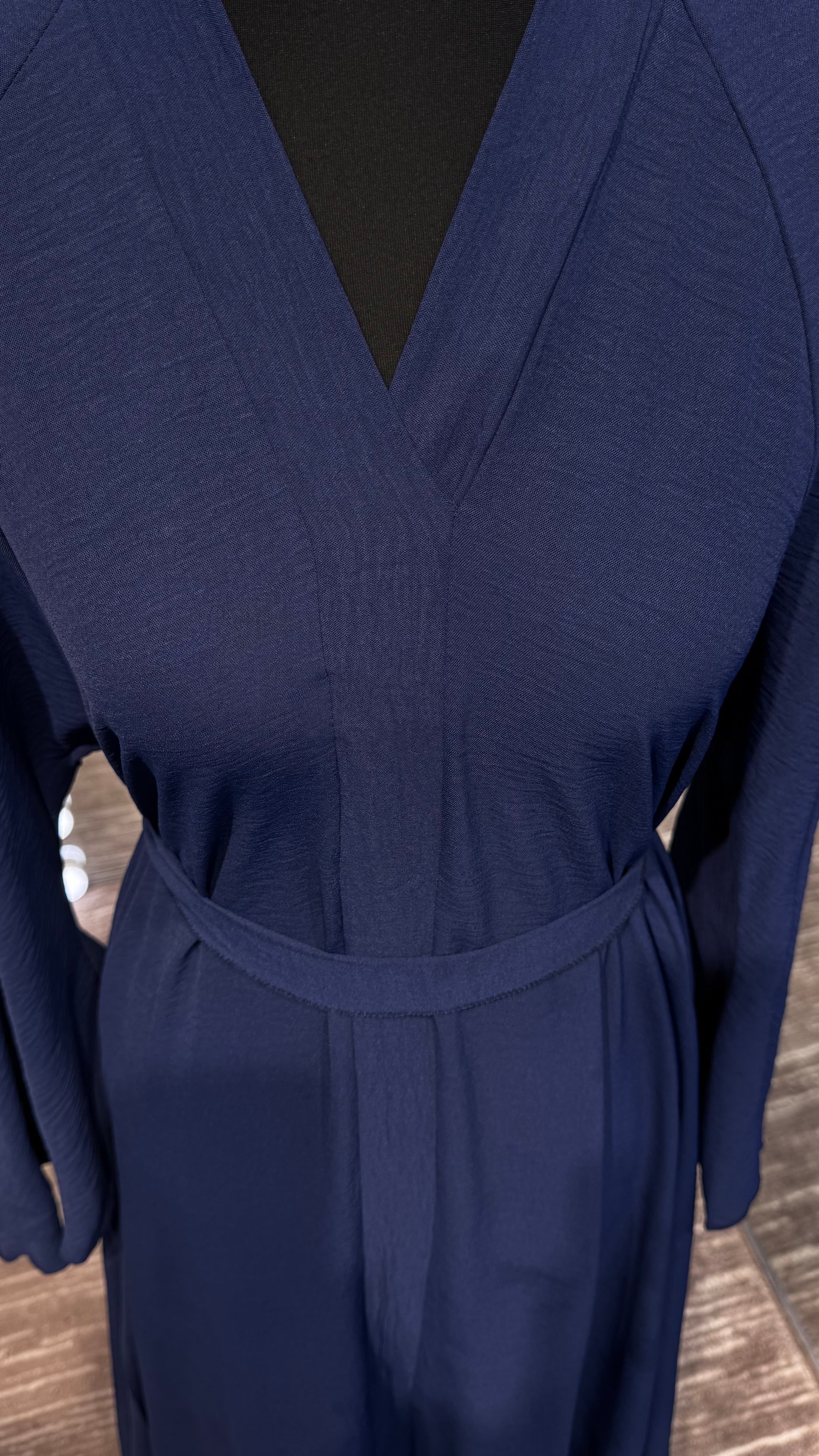 Umbrella Cut Abaya 3 pcs Set- Navy Blue