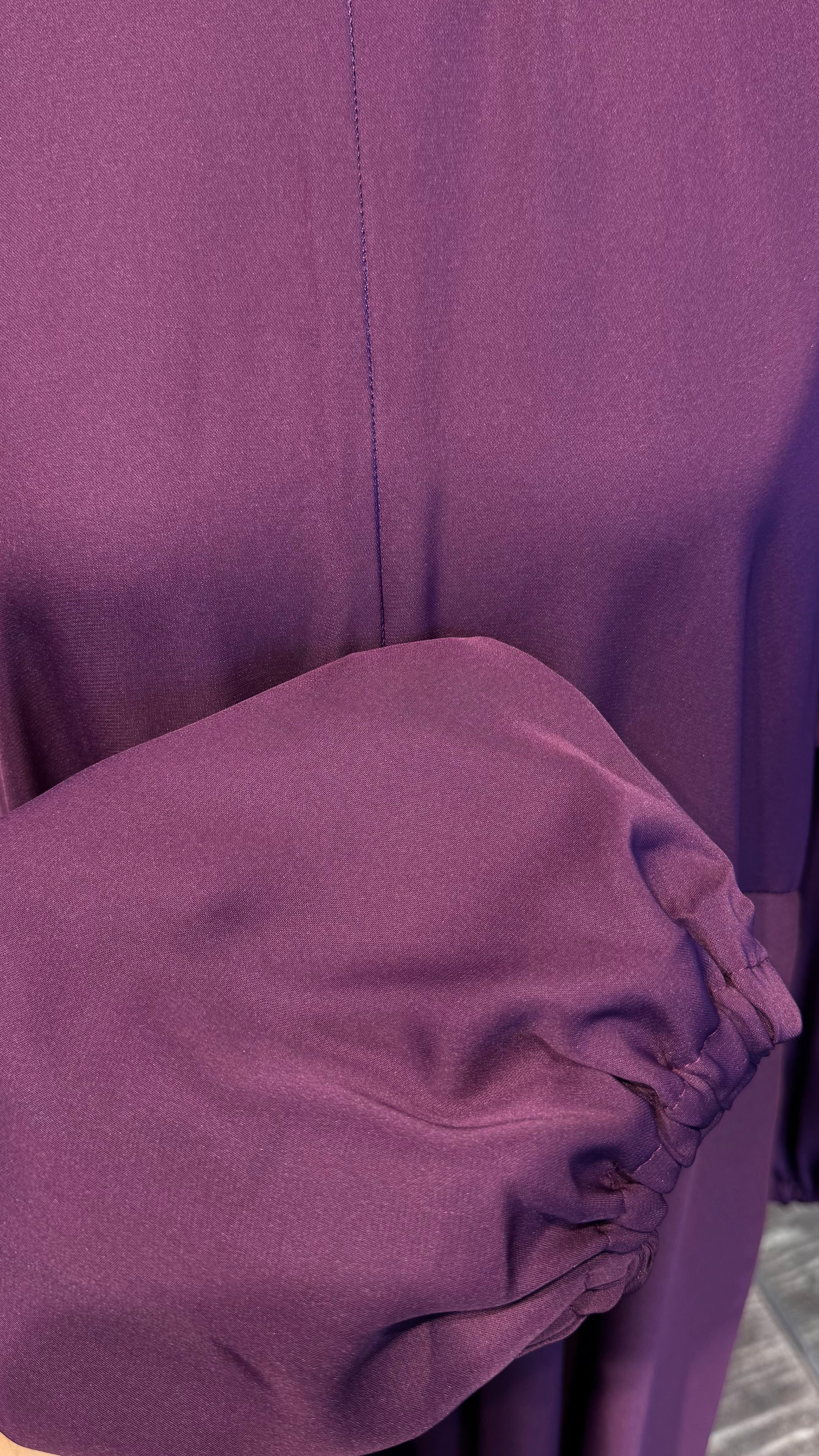 Turtle neck Umbrella Abaya- Aubergine
