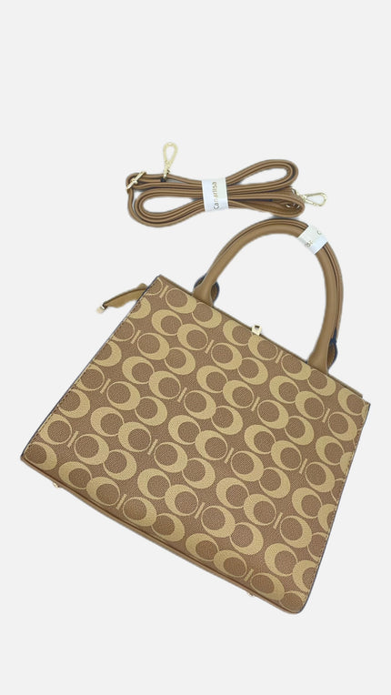 CanarLisa Caramel Beige Handbag with shoulder strap