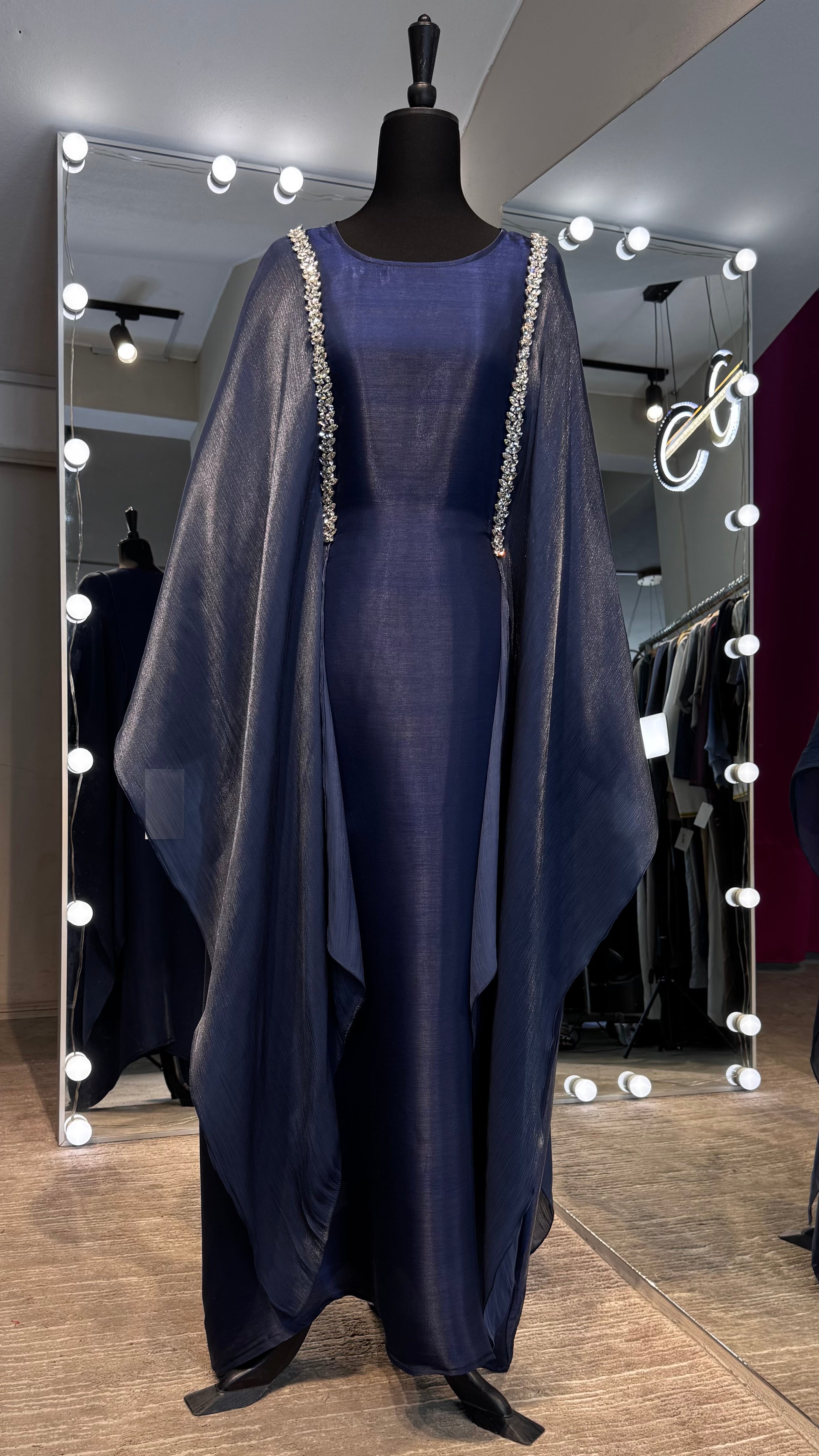 Slip Organza Farasha with Hijab – 2 Piece Navy Blue