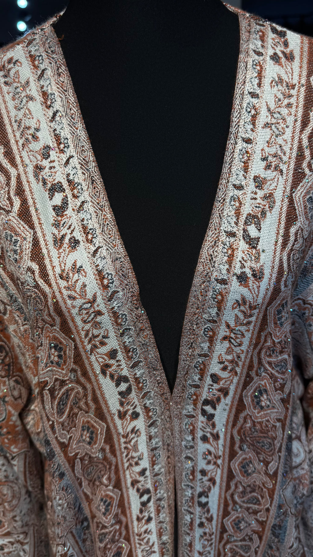 Pashmina Robe with Hijab – 2 Piece- Rust