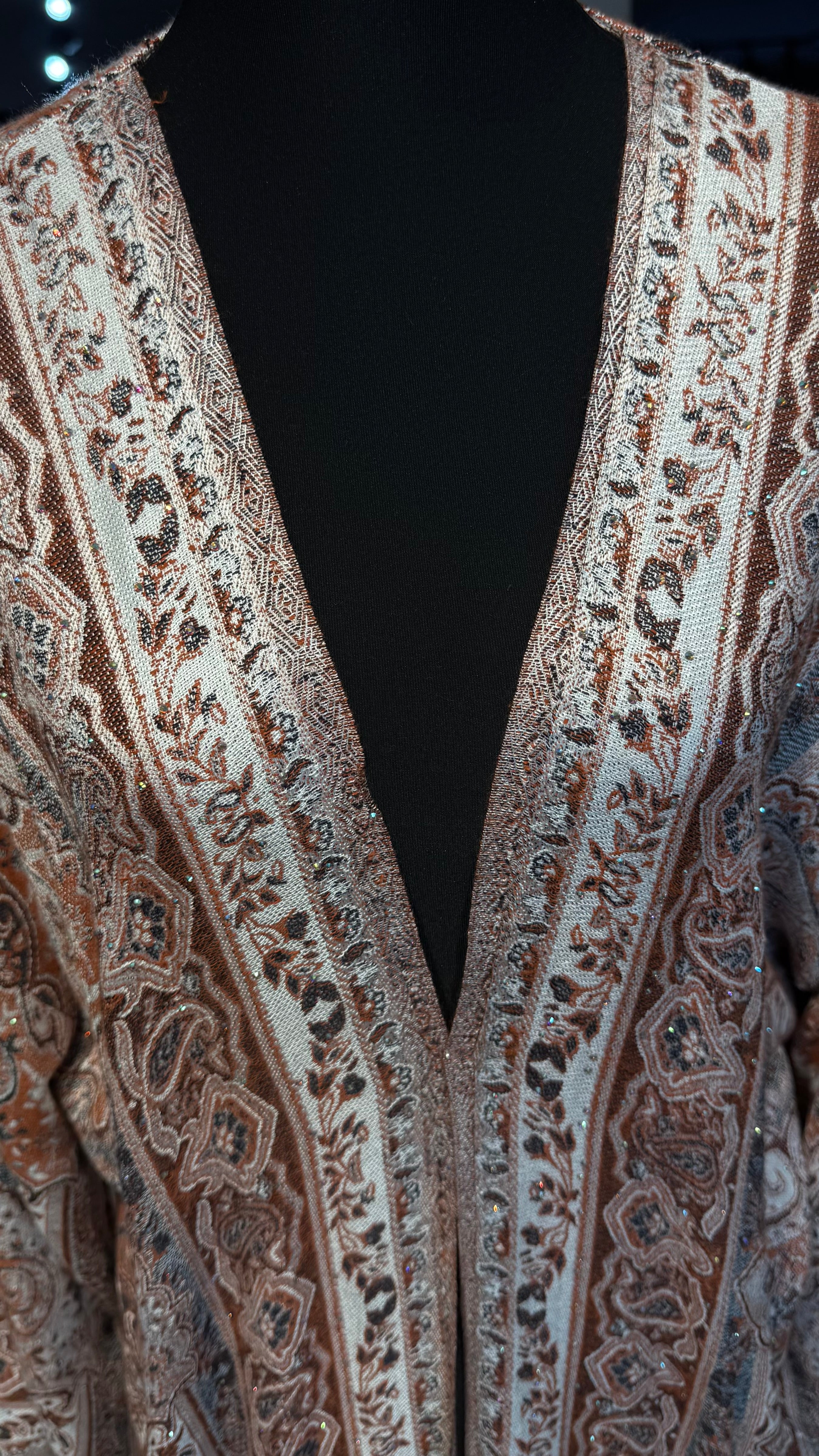 Pashmina Robe with Hijab – 2 Piece- Rust