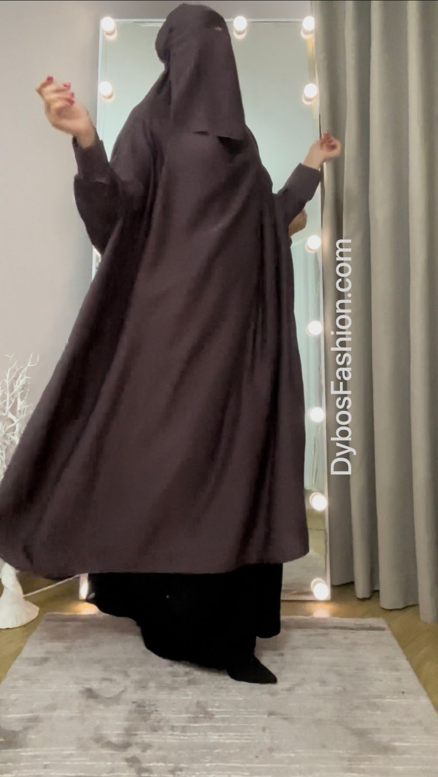 Mauve Khimar style Prayer Jilbab with Niqab