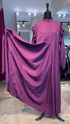Turtle neck Umbrella Abaya- Aubergine
