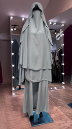 Long chiffon khimar Set- Mint Green