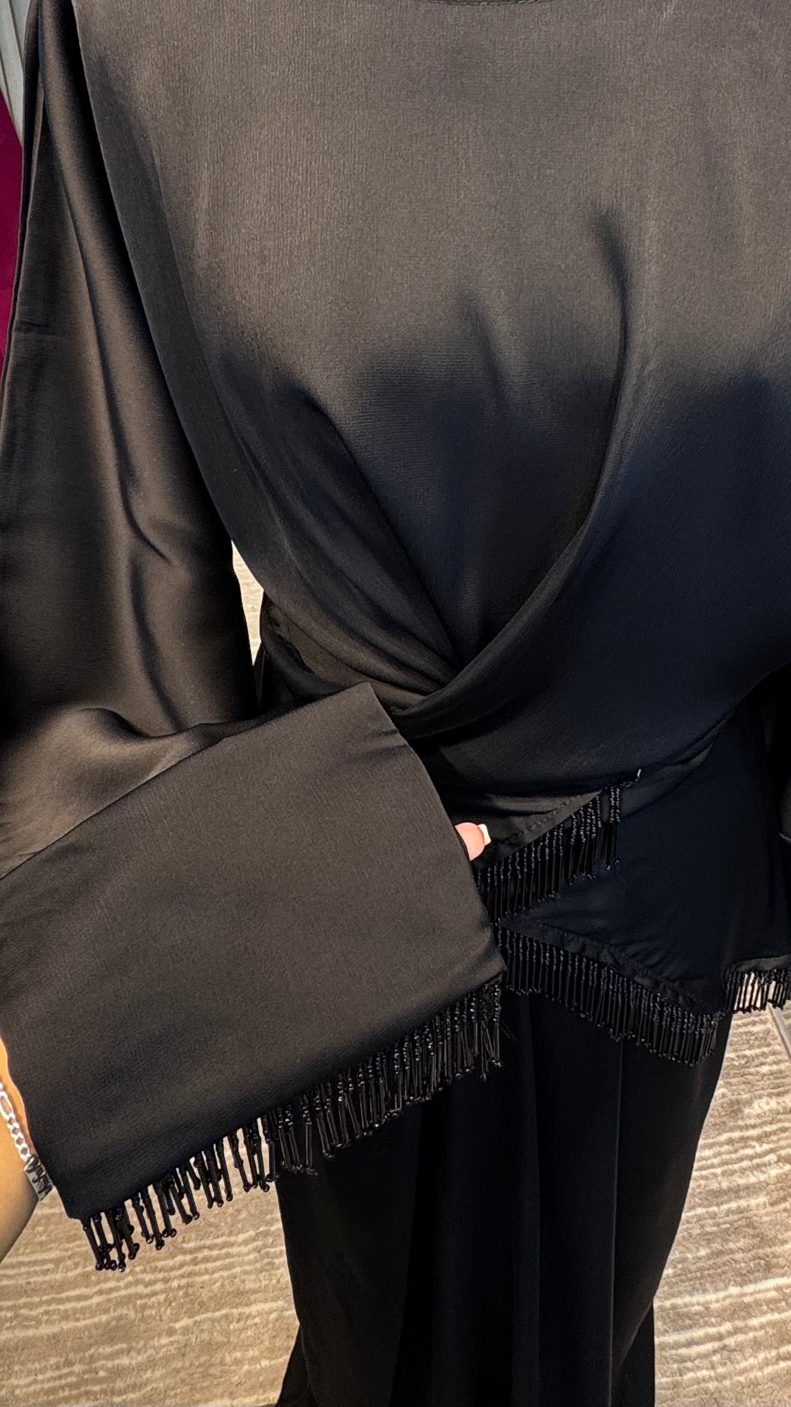 Wrap Abaya Set with Hijab – 3 Piece Modest Outfit for Women | Silky Zoom Fabric - Black