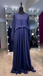Zipper Umbrella Abaya- Navy Blue