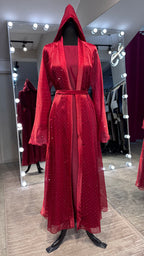 Full Stone Umbrella Cut Robe 4pcs set- Maroon