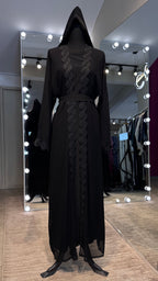 4 Piece Abaya lace Set- Black